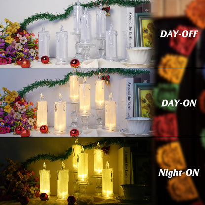 HAIDOLIANG 2 PCS LED Flameless Candles,Fake Candle, Battery Operated Candles/Battery Included for Valentine Bedroom Birthday Wedding Christmas Decorations Home Decor