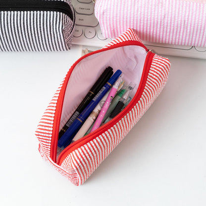 OZAOZ Cute Pencil Case Capacity Pencil Pouch Aesthetic Pen Bag Office Stationery Organizer Simple Sturdy Multifunctional Cosmetic Pouch (Light blue)