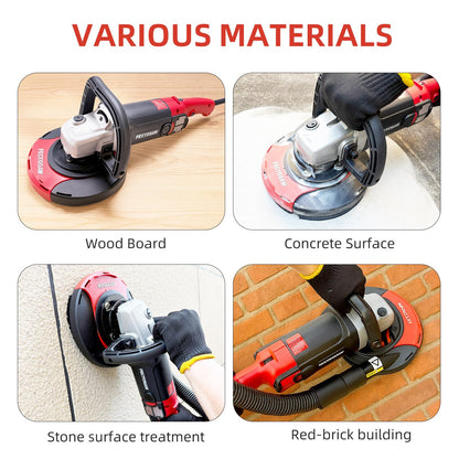 FECTOSAW 7-Inch Concrete Grinder,1580W (2.1 HP) Constant Power Motor, Variable Speed Electric Floor Polisher with Dust Shroud & Diamond Grinding Wheel for Concrete, Wall & Surface Grinding