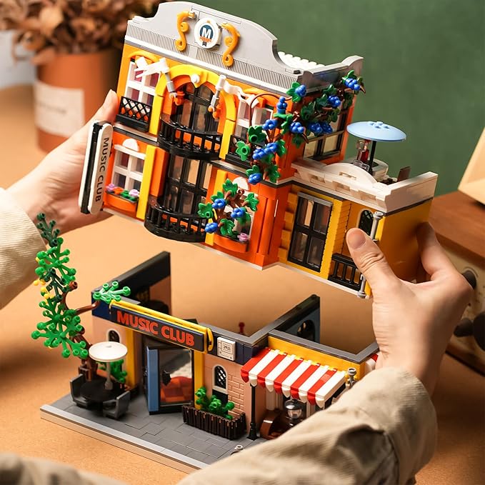 ENJBRICK Flowers City Jazz Club Building Sets for Adutls Architecture House Building Kit for Boys and Girls 8-14 Years 1683 PCS