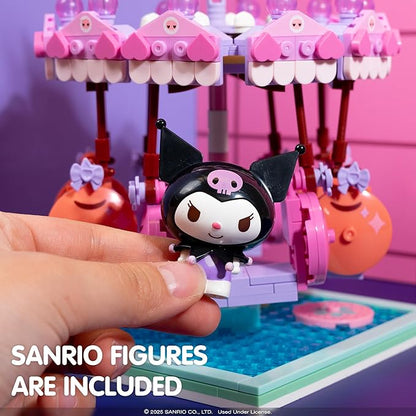 Hamee Sanrio Hello Kitty and Friends ‘Summer Wunderland’ Cute Water Theme Park Building Block Set Birthday Gift Party Favor Stress Relief Collectible Toy Compatible with Lego Block – Kuromi