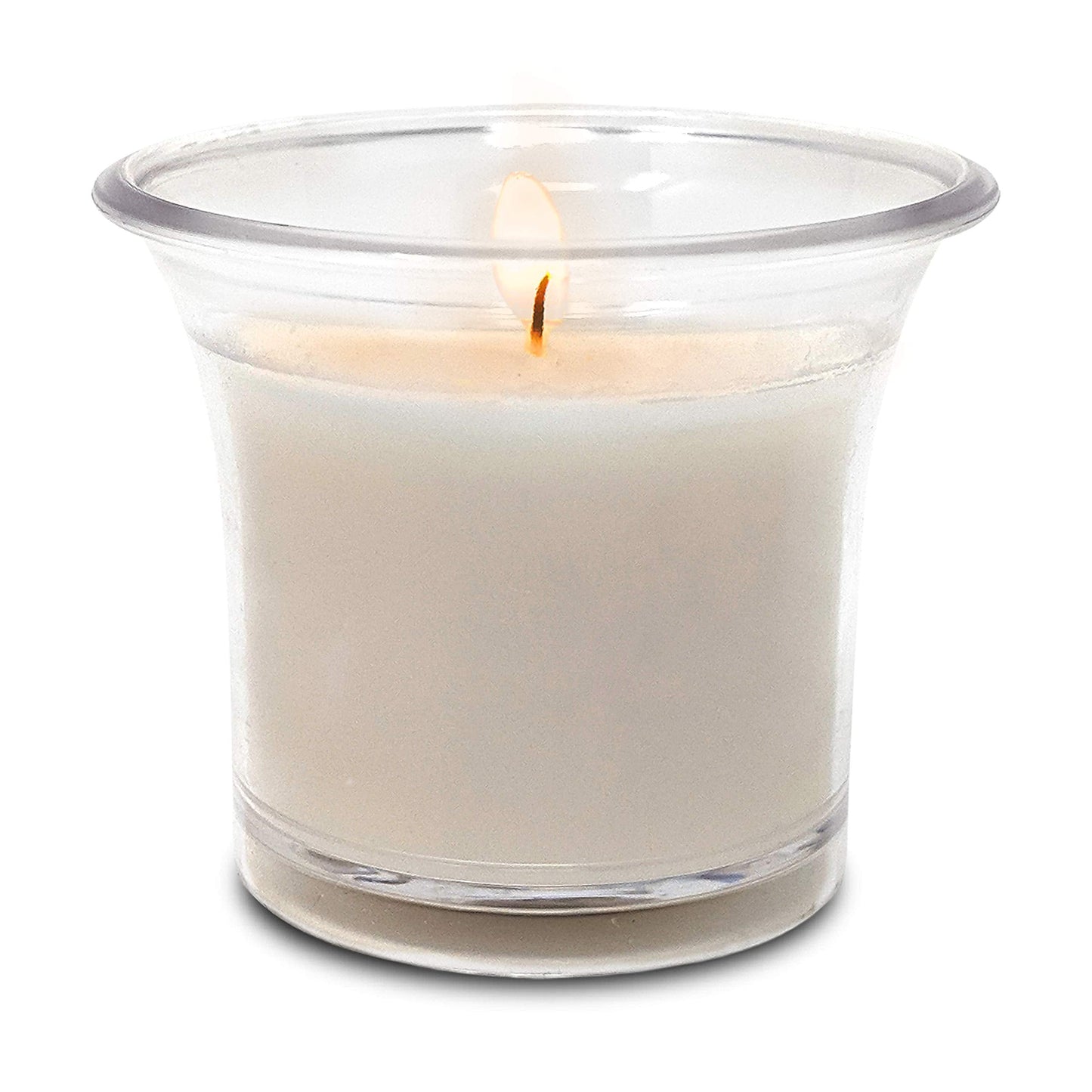 Hyoola Votive Candles - White Votives in Clear Cup - 12 Hour Burn Time Unscented Votive Candles Bulk - Pack of 48 Small Candles in Bulk - Made in Europe