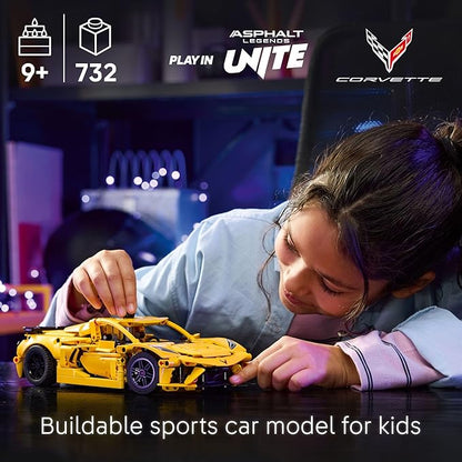 LEGO Technic Chevrolet Corvette Stingray Toy Car - Building Toy Set for Kids Boys and Girls Ages 9+ - Model Car Kit for Display - Gift Idea for Birthday - 42205