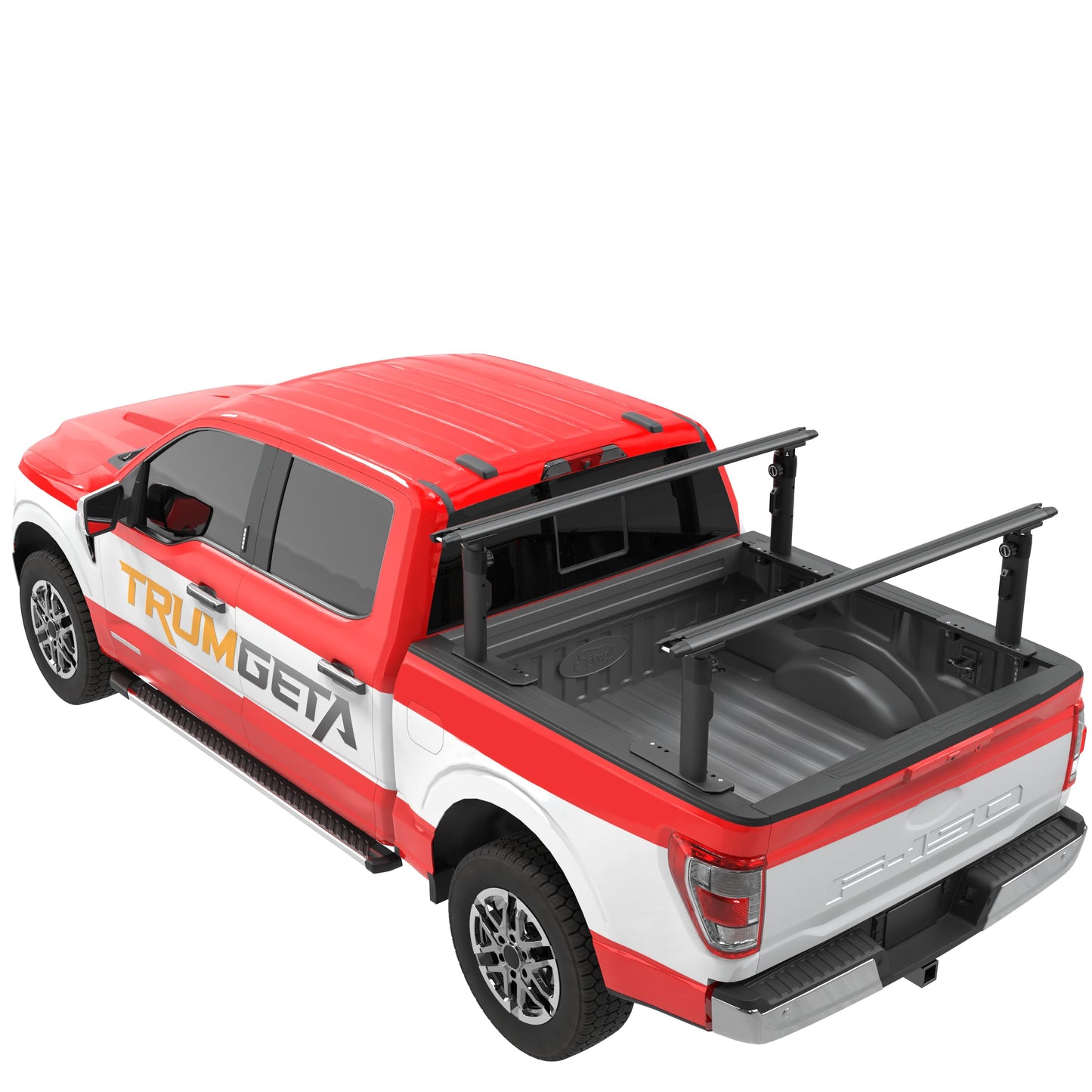 TRUMGETA Ladder Rack for Truck, 800 LBS Capacity Truck Bed Rack, 19"-25" Height-Adjustable Aluminum Truck Ladder Racks, Fit for Large-Size Pickup Ford F150/Ram 1500/Chevy Silverado/Sierra No Bed Rails