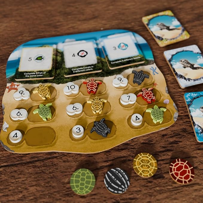 Shallow Sea Board Game – Strategy Tile-Placement Game for Adults &amp Families | 1–4 Players 30–45 Min Play | Build Coral Reef Ecosystem Ocean Puzzle Game Nature-Inspired (Nesting Season Expansion