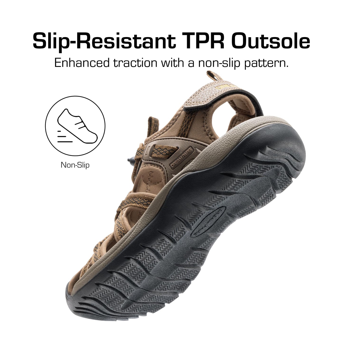 DREAM PAIRS Women's Hiking Sandals Adventurous Summer Sports Shoes Outdoor,Size 8,Khaki,DWUMST2502
