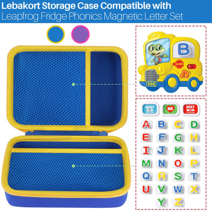 Lebakort Storage Case Compatible with LeapFrog Fridge Phonics Magnetic Letter Set (Purple+Pink Case)