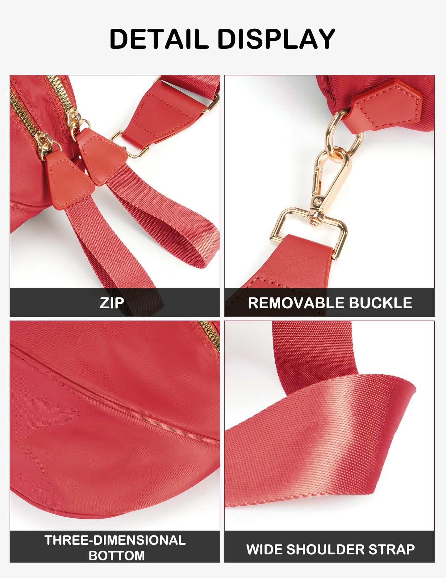 Spacious Nylon Crossbody Bag Bum Bag Handbags Wallets Purses Trendy Shoulder Bag for Women