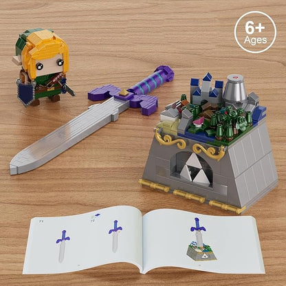 The Master Sword Building Kit with Link Action Figures Building Set BOTW 2 in1 Micro Hyrule Building Blocks Set Birthday Party Decorations Supplies Gifts for Fans Kids Adults
