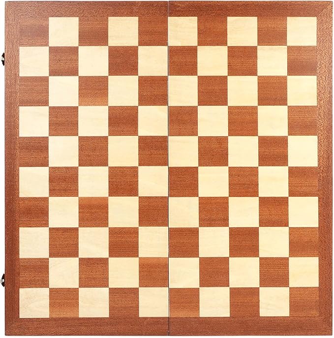 VAMSLOVE 15inch Checkers Folding Wooden Game Set 100 Square Checkerboard International Checkers Draughts Board 10x10 for Kids with Pieces Storage Slots (Instructions Included)