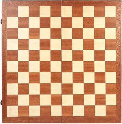 VAMSLOVE 15inch Checkers Folding Wooden Game Set 100 Square Checkerboard International Checkers Draughts Board 10x10 for Kids with Pieces Storage Slots (Instructions Included)