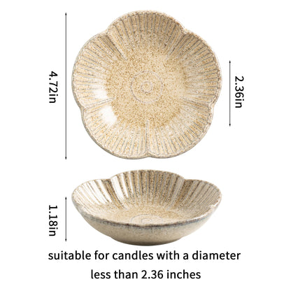 BEUNAIZER Ceramic Pillar Candle Holder Plates, Decorative Candlestick Holder, Tea Light Incense Santo Palo Holders, for Dinning, Party, Wedding, Birthday, Anniversary Decorations, 1pack (Camel)