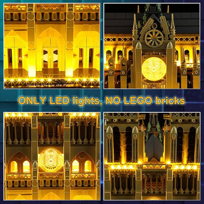 Vaodest LED Light for Lego Notre Dame Cathedral Architecture 21061 Building Blocks ModelDesign and Configuration Compatible with Model 21061(Led Light Only Not Building Block Kit)
