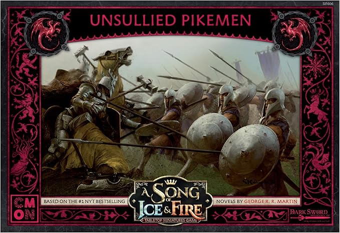 CMON A Song of Ice and Fire Tabletop Miniatures Unsullied Pikemen Unit Box - Elite Soldiers of Discipline and Strength Strategy Game for Adults Ages 14+ 2+ Players 45-60 Minute Playtime Made