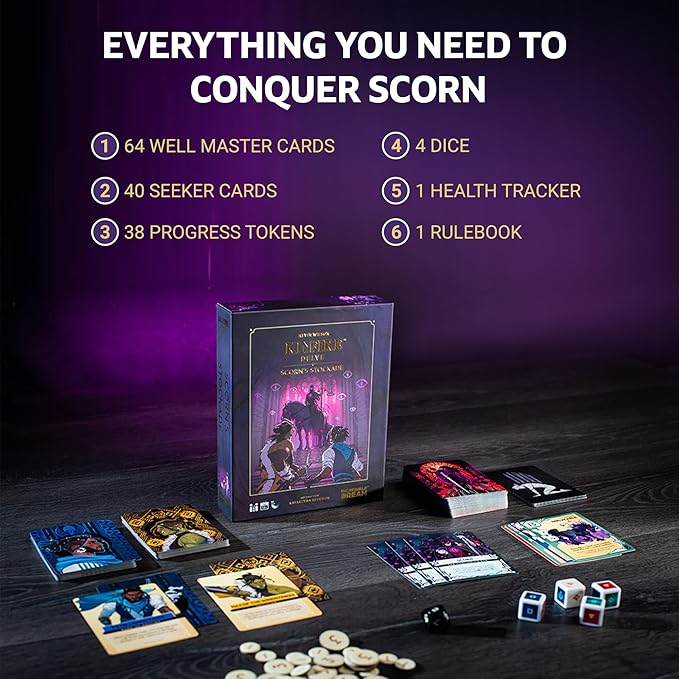 Kinfire Delve: Scorn’s Stockade – Solo or 2-Player Tactical Card and Dice Game Battle Illusions 60+ Min Gameplay – Replayable Adventure – Ages 14+ (Part of the Kinfire Universe: 5 Standalone Games)