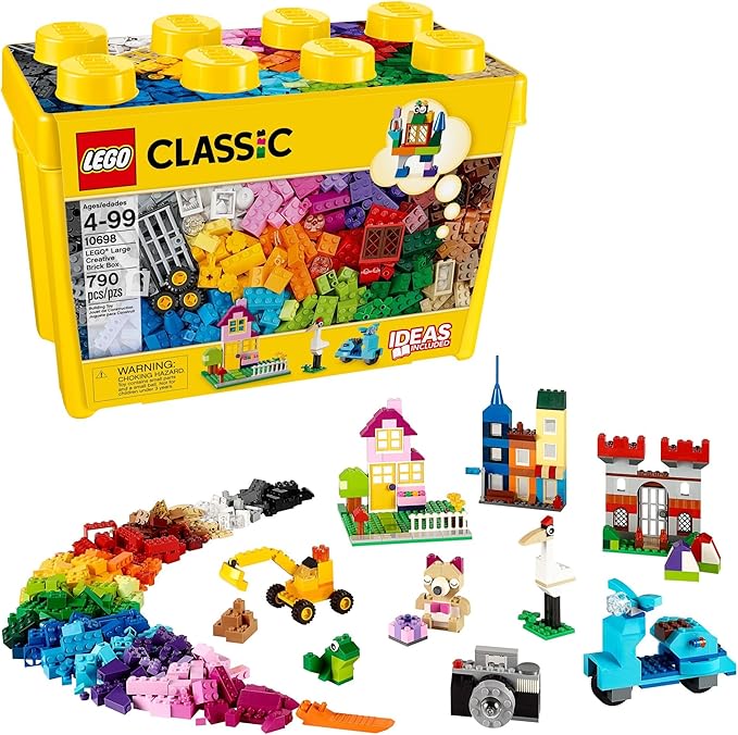 LEGO Classic Large Creative Brick Box 10698 Building Set Toy Storage Solution for Home or Classrooms Interactive Building Toy for Kids Boys and Girls
