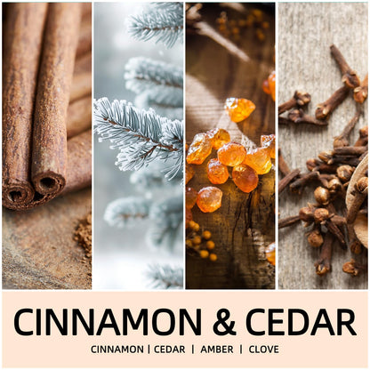 Fall Candles, Cinnamon & Cedar Scented Soy Candles, Autumn/Holiday/Halloween/Birthday/Christmas Gifts for Women & Men, 50-Hours Burning Time (7Oz)