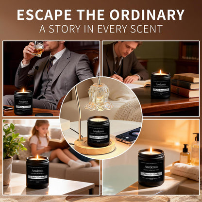 Caramel Coffee Candle | Soy Scented Candles for Home & Office, 50H Clean Burn, Manly Gifts for Fathers Day – Aromatherapy Candle for Dad or Husband, Cozy Coffee & Caramel Scent