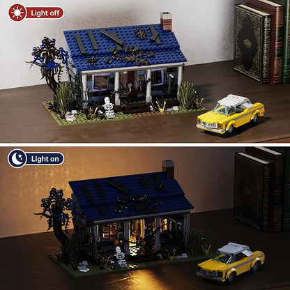 Evil House Building Set Deadly Darkness House Compatible with Lego Halloween Horror House with Movable Car Haunted House Toy Model Collectible Gift for Boys and Movie Fans (639 Pcs)