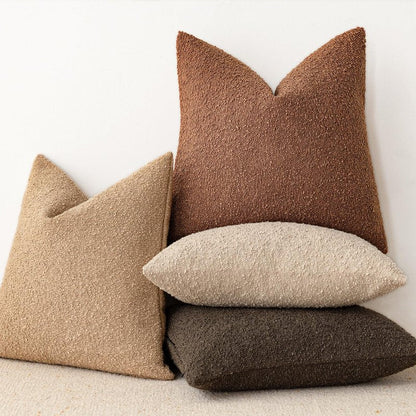 Foindtower Decorative Textured Boucle Throw Pillow Covers Accent Solid Lumbar Pillow Cases Soft Cozy Couch Cushion Case for Chair Sofa Bedroom Living Room Home Decor 12x20 Inch,1PC,Burnt Orange Hazel
