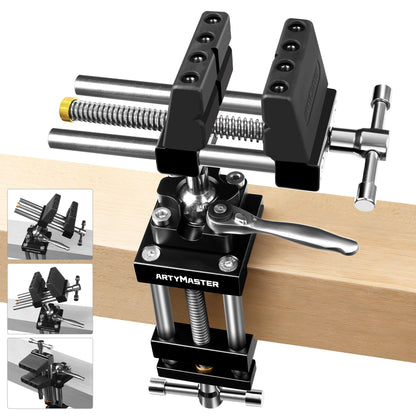 ArtyMaster 360° Rotating Bench Vise with Quick-Release Ratchet Wrench - Versatile Woodworking & Pipe Vise for Home Improvement - 4 Inch Workbench Vise for Carving, Repair & DIY Projects (WT117A)