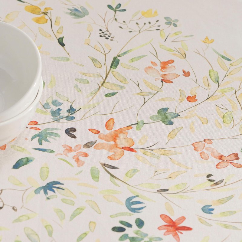 Maison d' Hermine Table Cloth Round Table 100% Cotton 63 Round Inches Tablecloth Reusable Decorative for Dining Kitchen Room Farmhouse Home Gifts for Mothers Day Spring Summer - Colmar