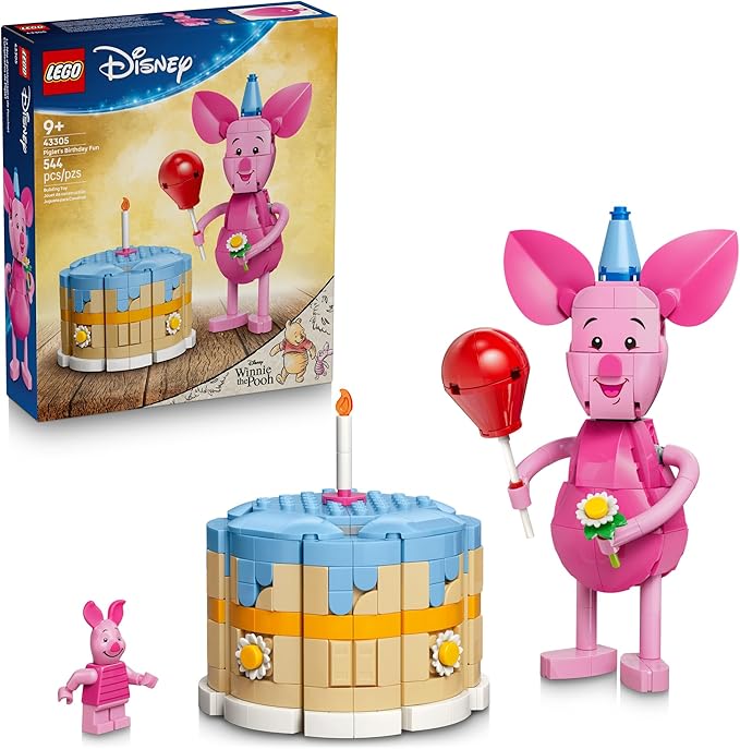 LEGO Disney Piglet's Birthday Fun Building Toy - Winnie The Pooh Toy for Girls &amp Boys Ages 9+ - Gift for Birthdays - Kids Room Decor - 43305