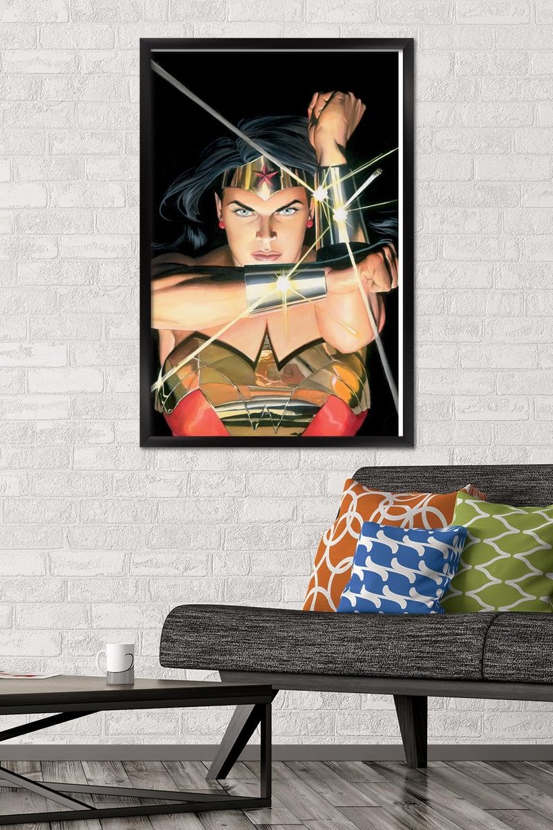 Trends International DC Comics - Wonder Woman - Alex Ross Portrait Wall Poster, 22.375" x 34", Black Framed Version