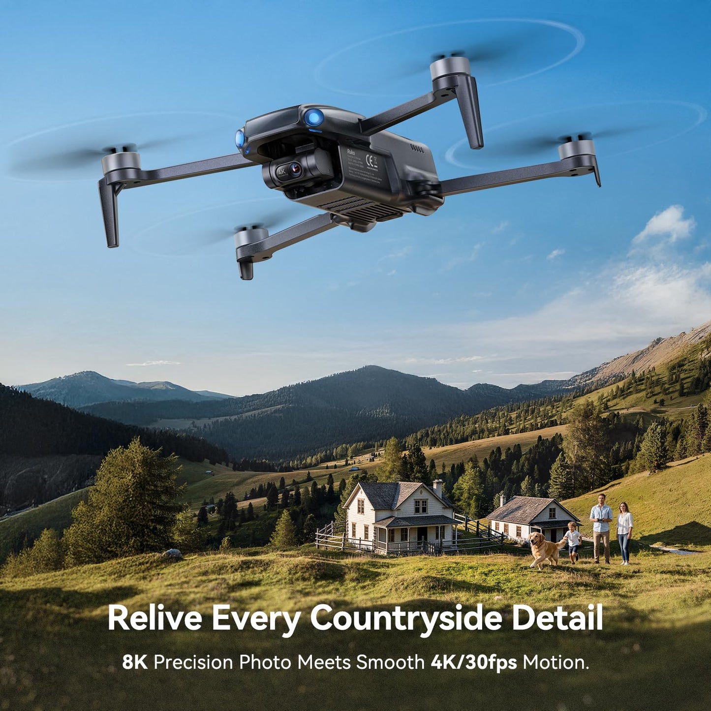 Ruko U11MINI 4K, Drones with Camera for Adults 4K Video 8K Photo, Under 249g, 3-Axis Gimbal, 20000ft FPV Transmission, AI Takeoff/Landing, Auto Return, GPS with Beeper, TOF, Beginner (96-Min Flight)