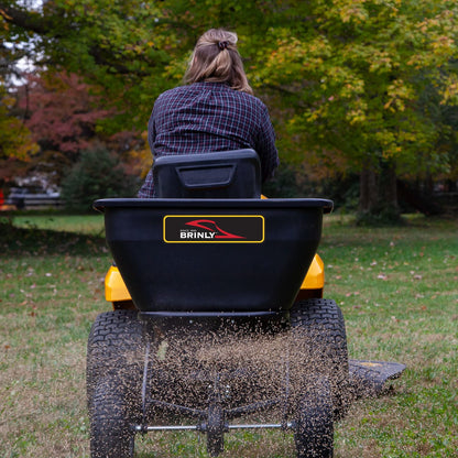 Brinly BS36BH-A Tow Behind Broadcast Spreader with Universal Hitch, 175 lb.+ -Flat Black