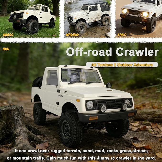 Skymaker WPL C74-1 Suzuki Jimny 1/10 Outdoor Remote Controlled Car 4WD Four Wheel Drive RC Car Rock Crawling Crawler for All Terriens Off-Road Driving