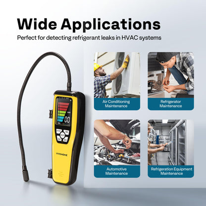 VIVOHOME HVAC Refrigerant Freon Leak Detector with Rechargeable Battery, AC Sniffer Leak Detector for R134a R410a R1234yf R454B R32 CFCs HCFCs HFCs HFOs HCs, Max Sensitivity up to 0.03oz./yr