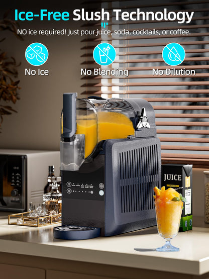 VNN Slushie Machine - 92 oz Slushy Machine for Home No Ice Needed, Frozen Drink & Slushie Machine, 5 Preset Programs, Auto-Clean, Suitable for Margaritas, Smoothies, Milkshakes, Blue