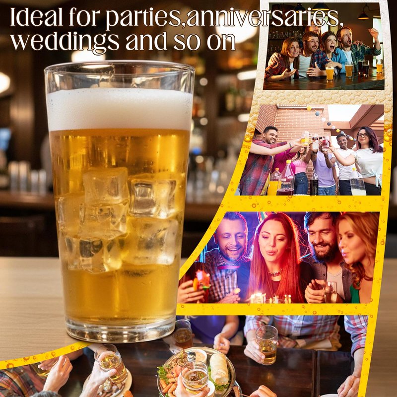 Patelai 24 Set Pint Beer Glasses Set 16 oz Pint Glasses Drinking Made for Beverages, Juice, Cocktail, Highball Drinking Tumbler Glass Design for Home Dining, Bars, Pubs and Parties & Dishwasher Safe