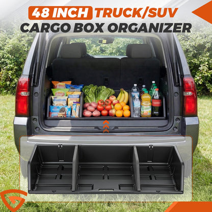 GEARLAST 48 inch Truck Bed Cargo Box, Truck Bed Organizers and Storage,Truck Bed Storage System with Isolation Netting and Tarpaulin, Tailgate-slide Design for Effortless Loading/Unloading