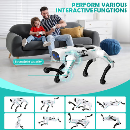 Dingdongwu Smart Robot Dog for Kids, STEM Learning Robotic Pet with Remote & APP Control, 30+ Actions, Programmable Toy, Gift for Boys Girls Age 6-12 (Compatible with iOS/Android)