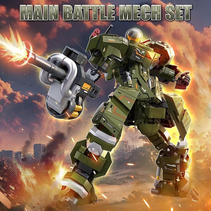 HIGH GODO Main Battle Mech Robot Transforming Building Blocks Set for AdultsCity Warrior Justice Hero Soldier Mech Model Building Kit Cool Creative Robots Toys Gift for Teens 598 Pieces