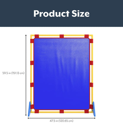 Children's Factory Big Screen PlayPanel, Kids Room Divider, Lightweight, Classroom Privacy Screen, Cantilever Feet, Plastic, Vinyl, 1 Panel, Blue