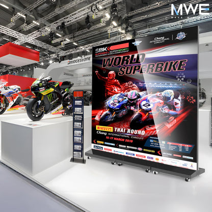 80 Inch LED Digital Signage Display, Foldable Seamless Stitching Kiosk, P1.86 GOB LED Screen Poster with Flight Case, Commercial Advertising Display for Events, Rentals and Weddings (Black, 2 Unit)