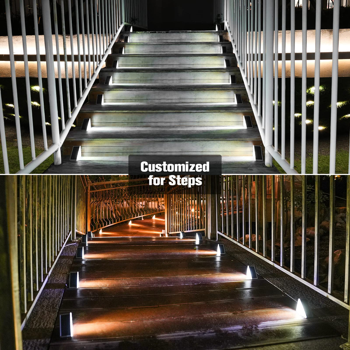 VOLISUN Solar Stair Lights 8 Pack, Solar Step Lights Waterproof IP67, Outdoor Step Light with 13 LEDs, Outdoor Lighting Decor for Yard Stair, Patio, Front Step, Front Porch and Deck(Cool White)