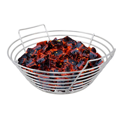 Kick Ash Basket Stainless Steel Charcoal Ash Basket, Fits Big Green Egg Grill, Large - Designed in Wisconsin