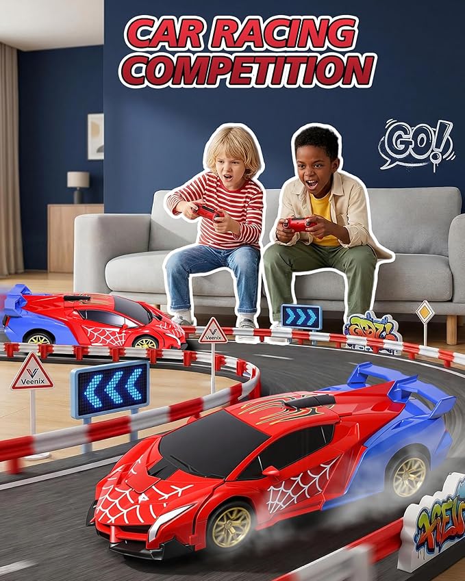 Spider RC Transforming Robot Hobby Cars - Remote Control Car for Toddler 1:18 Scale 360° Rotation 2.4 Ghz Remote Electric Vehicles Fight Toys for 3+ Years Old Children as Birthday Gift