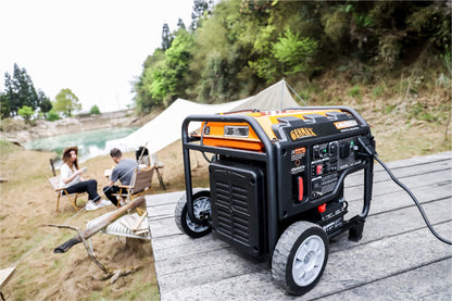 GENMAX Portable Inverter Generator, 6000W open frame Gas Powered High Speed Engine with Electric Start, Ultra Lightweight for Backup Home Use & Job Site，EPA Compliant (GM6000XiE)