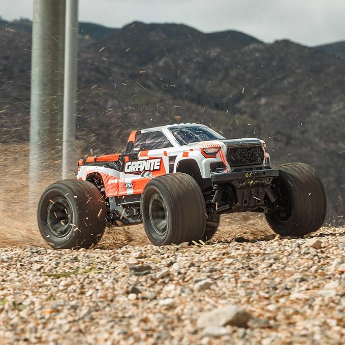 ARRMA RC Truck 1/10 Granite 4X4 RTR Brushed Monster Truck Orange RTR (Battery and Charger Not Included) ARA4202V4T3