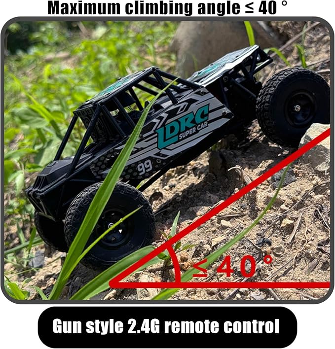 LDRC 18499 RC Climbing Car 1/18 Full Proportion Rc Offroad 4x4 Crawler Pipe Rack Vehicle Cars Model RTR (Blue)