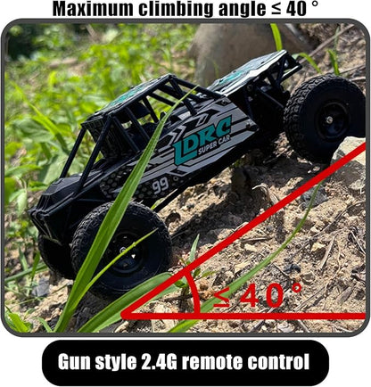 LDRC 18499 RC Climbing Car 1/18 Full Proportion Rc Offroad 4x4 Crawler Pipe Rack Vehicle Cars Model RTR (Blue)
