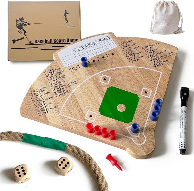 Baseball Board Game Oak Made Leisure Game for Sport Battle Table Game for Family Party Holiday