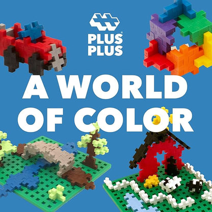 PLUS PLUS 240 Piece Interlocking Building Blocks for Kids Open Ended Connecting Toys STEM Bin Mini Manipulatives - Basic Mix Play Tube &amp Baseplate