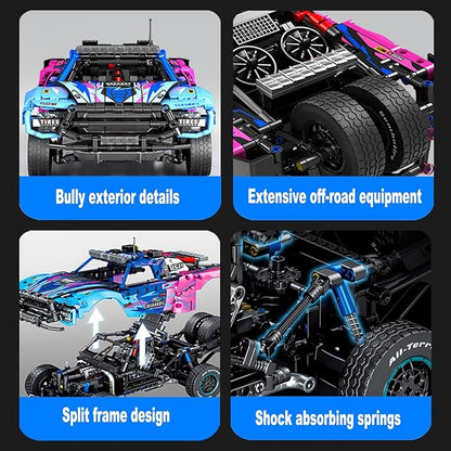 Baja 1000 Trophy Truck Building Blocks Kit1:12 Scale MOC Race Car Building ToysCollectible Car Modelfor 14+ Year BoysAdult(1341 Pieces)