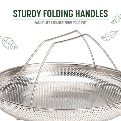 Goodful All-In-One Pan Steamer Basket, Premium Stainless Steel Construction, Dishwasher Safe, Perfect for Steaming Vegetables, Full Handle for Easy Use